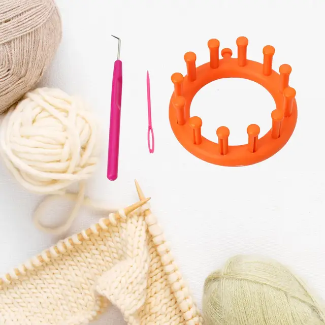 IMZAY Round Knitting Looms Set 4 Colors Plastic Circle Looms Knitting Tools  Ring Yarn Needle Hat Sweater Maker Weave Loom Kit - AliExpress