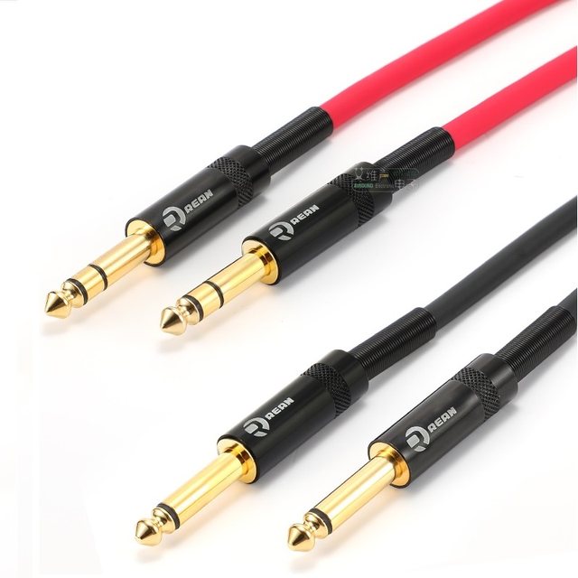 1Pcs 6.3 2 Pole Mono / 3 Pole Stereo Jack 6.35mm Audio Plug Gold-Plated 6.3MM  1/4 Inch Microphone Soldering Cable Connector - AliExpress