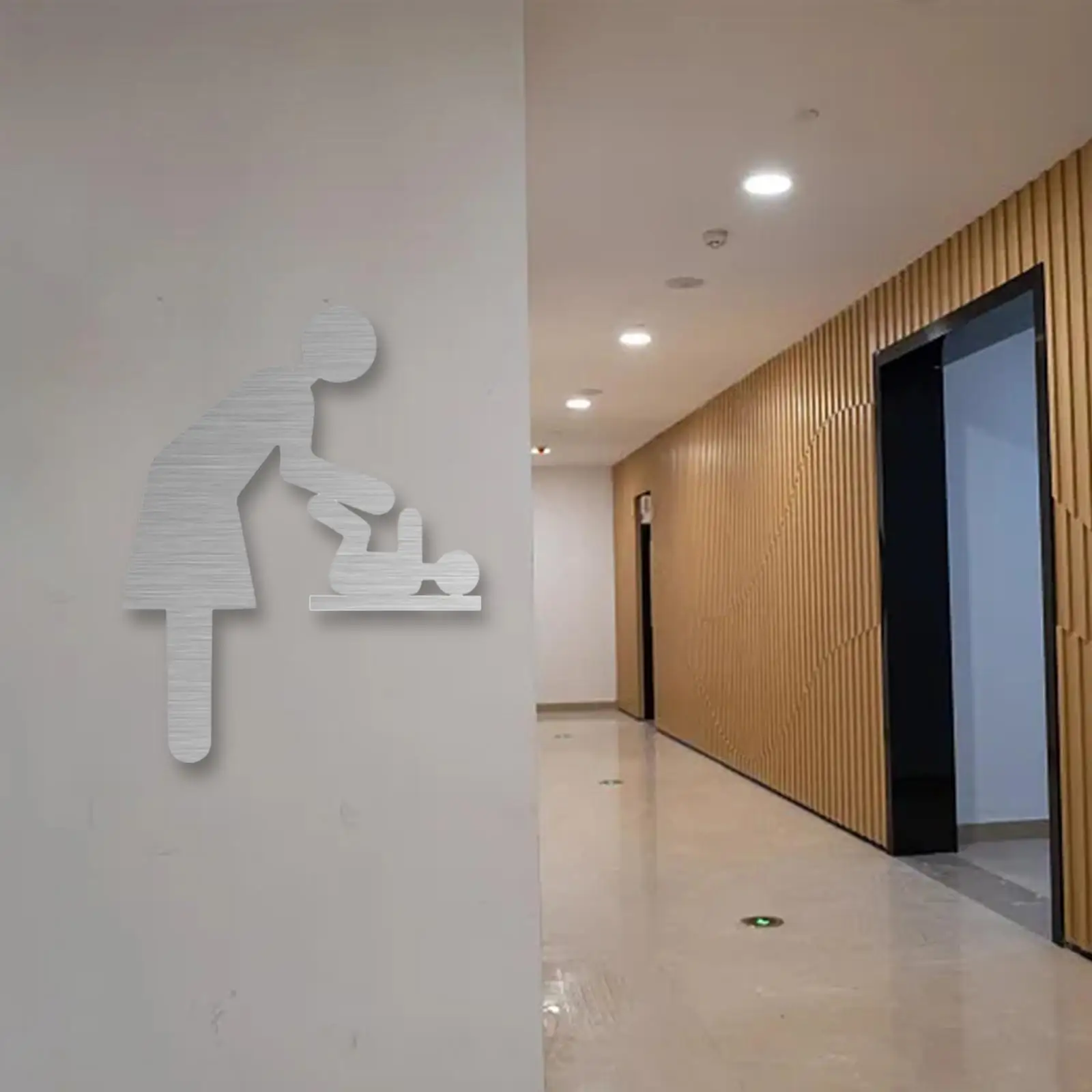 5.9inch Metal Mother Restroom Sign Diaper Changing Station Sign Easily Install Durable Accessory Washroom Plaque for Restaurant