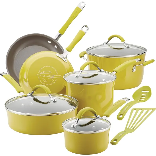 Rachael Ray 13 Piece Cookware Set Teal  Conjunto De Panelas De Ceramica -  12-pieces - Aliexpress