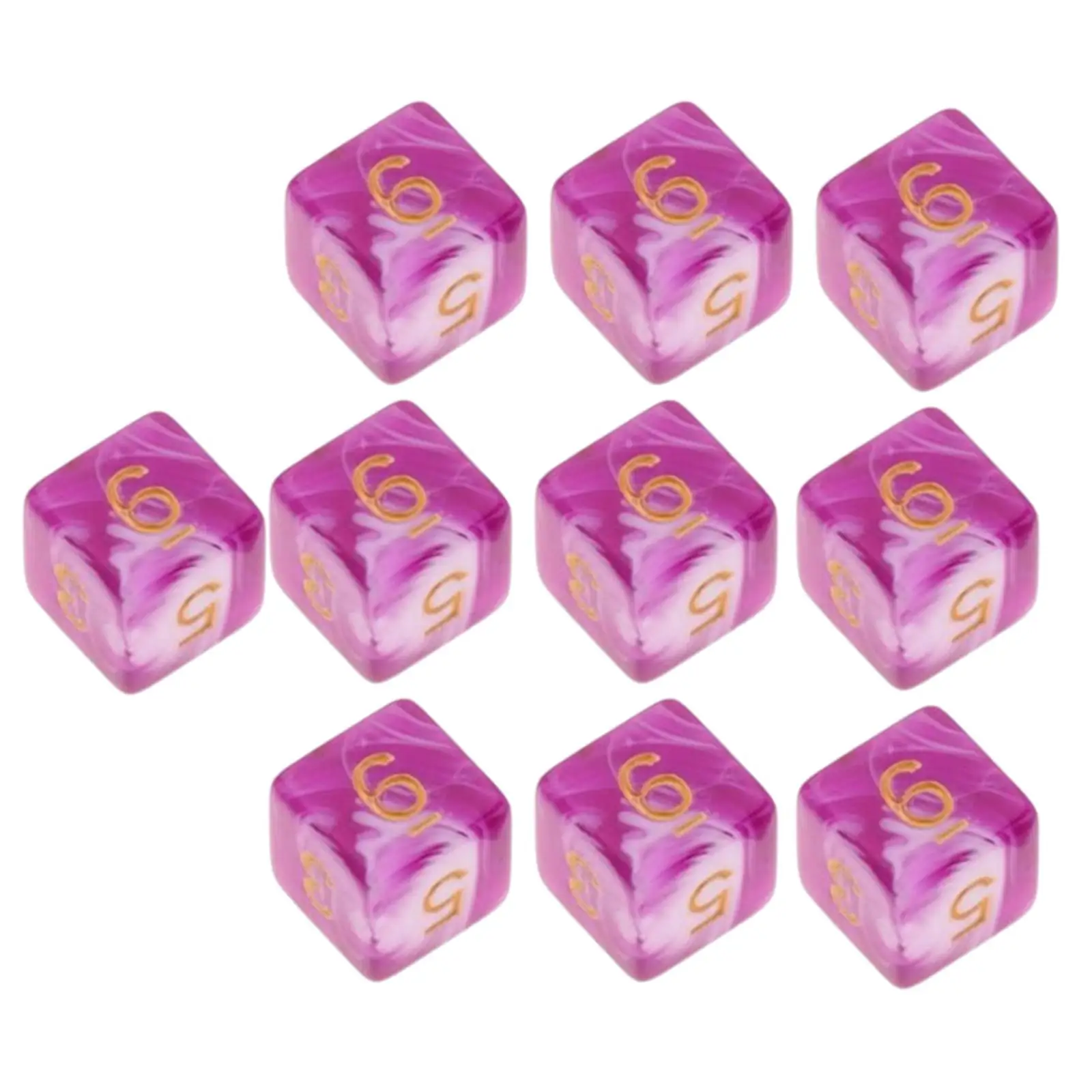 10x 6 Sides Dice Leisure Entertainment Toys Math Teaching Aids Game Dice for Board Party Table Roll Playing Game