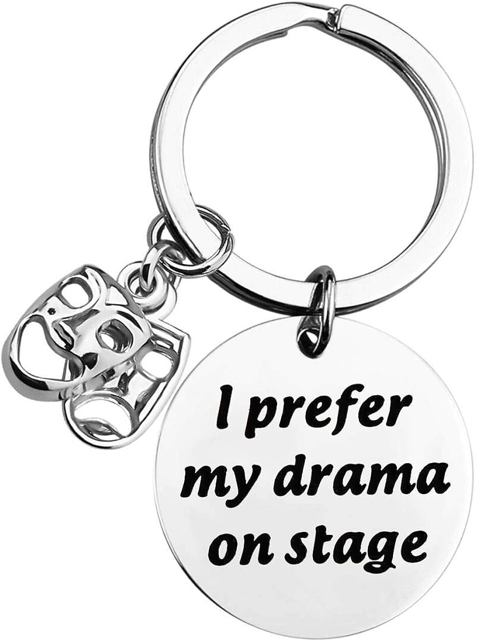 Drama Geschenk Ich bevorzuge mein Drama auf der Bühne Theater Geschenk Komödie Tragödie Masken Charme Schlüssel bund Drama Lehrer Thespian Geschenke – Detail 4