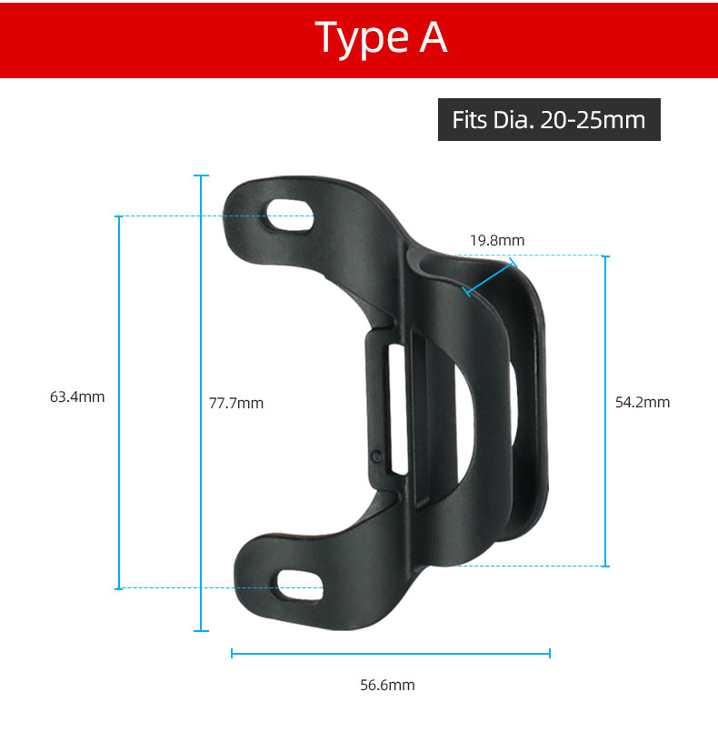 Description Picture 3 of itemMTB 20-28mm Dia. Bike Pump Holder Hook Loop Strap Fixation Bicycle Inflator Accessories Mount On Bottle Holder Hole
