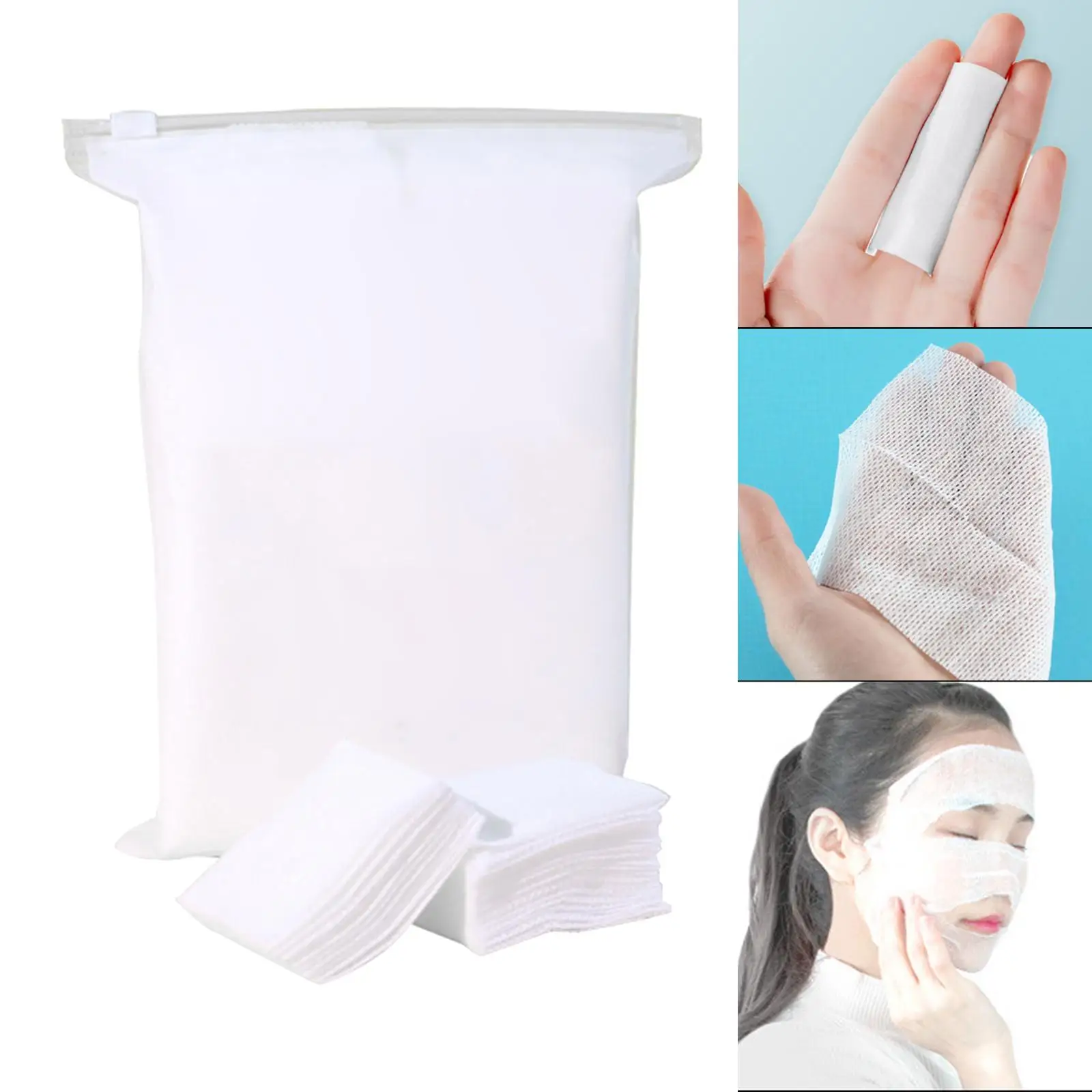 600x Stretchy Cotton Pads Disposable Unbleached Breathable Makeup Remover Pads for Face