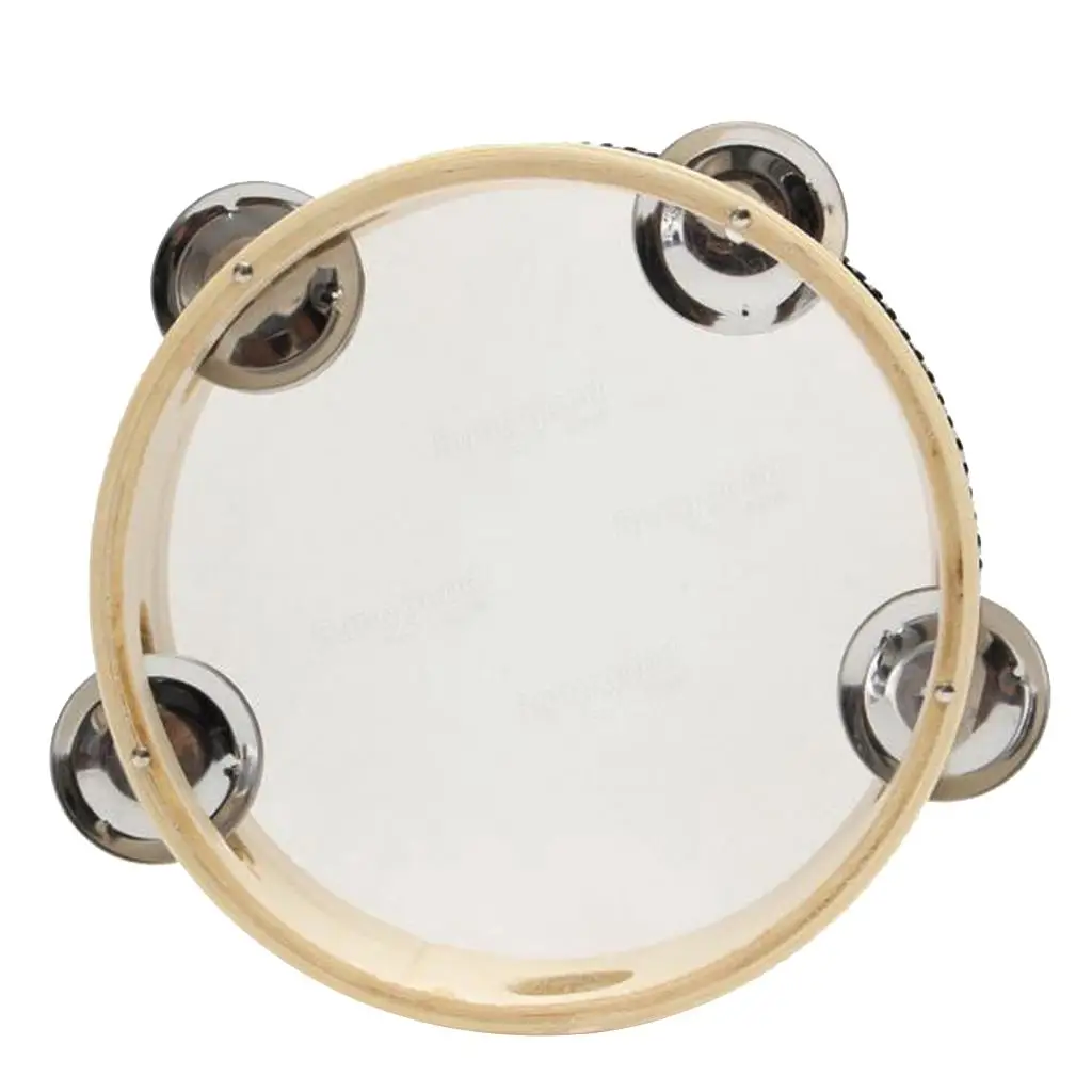 6 Inch Hand Held Tambourine Drum Bell Metal Jingles Musical Toy Percussion