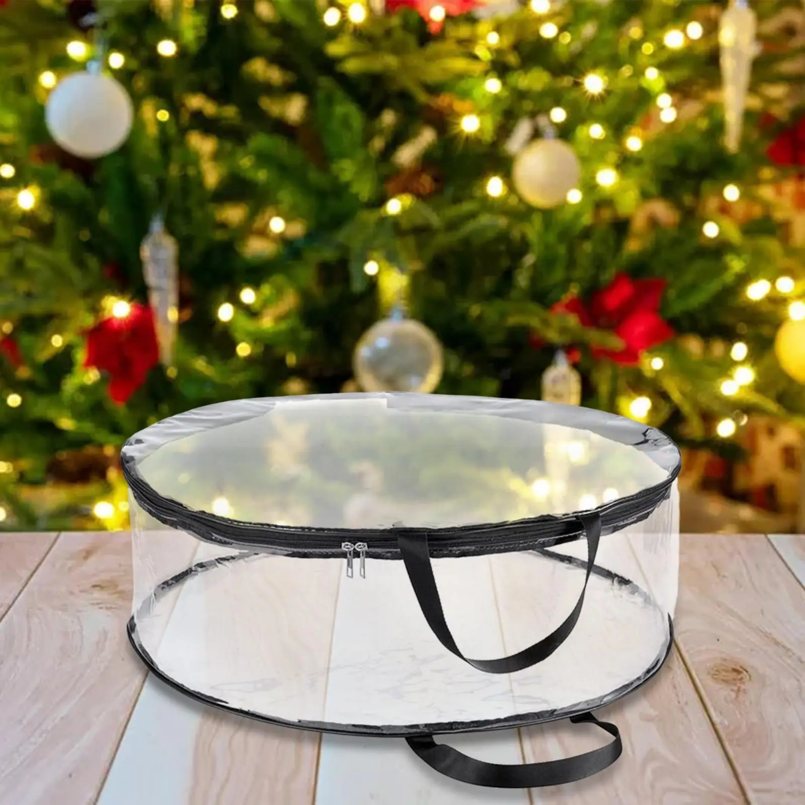 Christmas Wreath Storage Bag Christmas Wreath Storage Transparent Christmas Tree Bag Container for Easter Green Plants