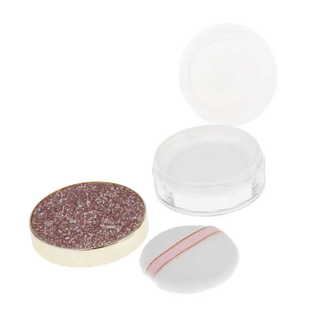 10G Makeup Loose Powder Case Blush Container w/ Mirror&Powder Puff