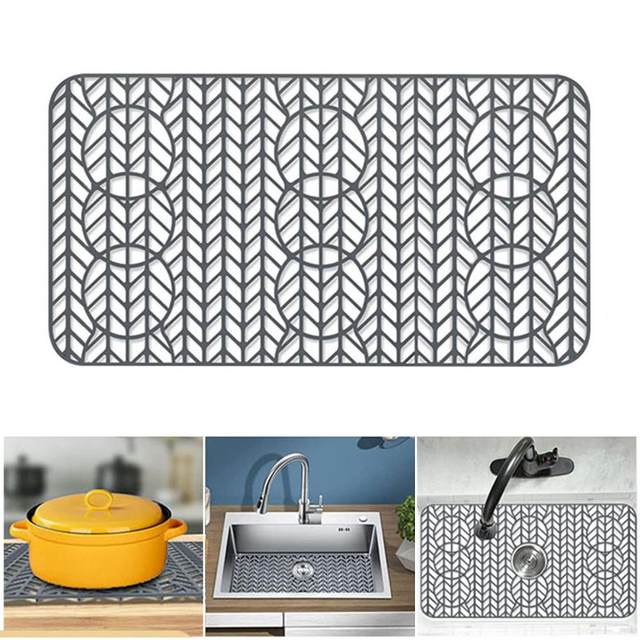 Silicone Sink Mat,Grey Kitchen Sink Mats Grid Accessory,Non-slip Sink  Protector for Kitchen Bottom of Farmhouse Porcelain Sink - AliExpress