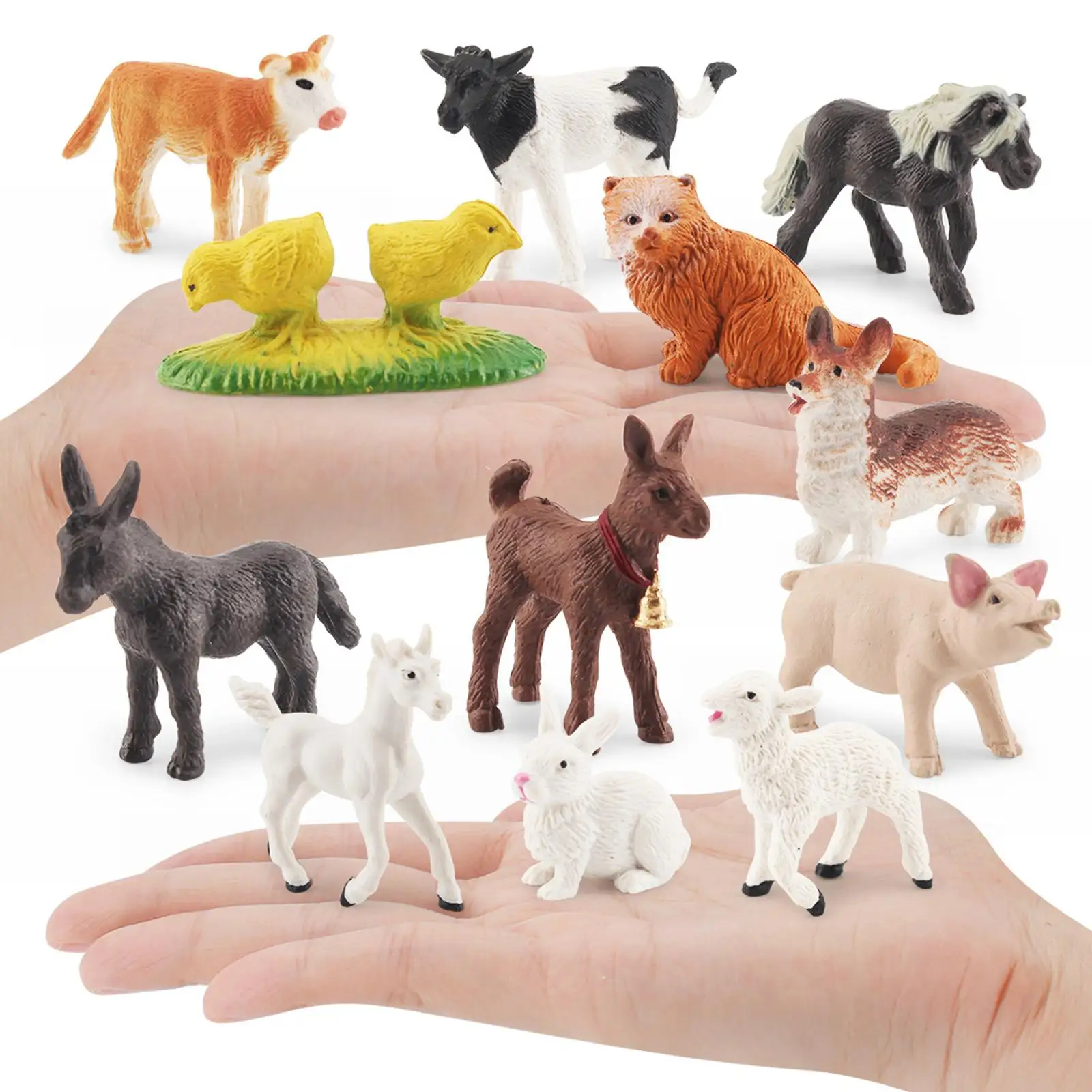 12 Pieces Miniature Farm Animals Toy Toys Children Toys Kids Toddlers Girls