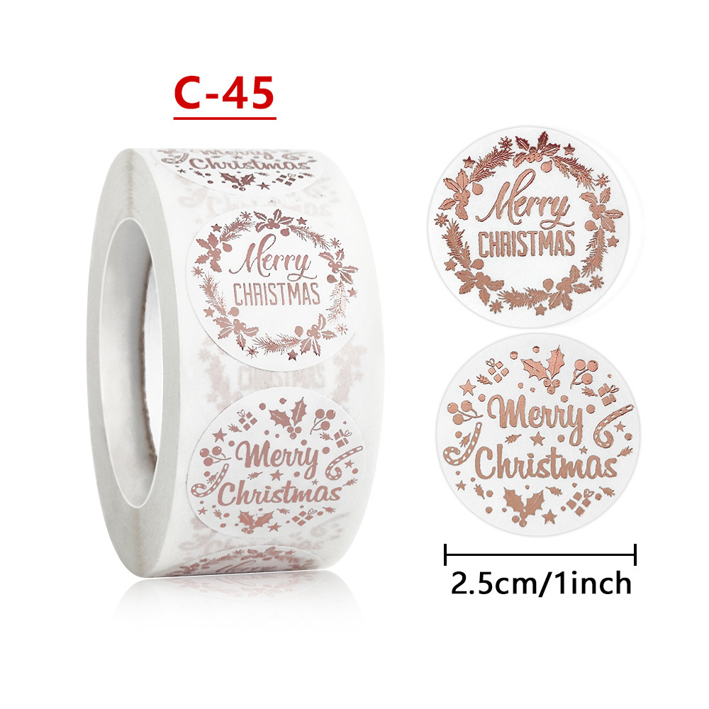 100–500 Stück 2,5 cm Frohe Weihnachten, Roségold, rund, Laser-Geschenksiegel, Siegelaufkleber mit wasserfestem Hochzeits- und Urlaubsetikett – Detail 3
