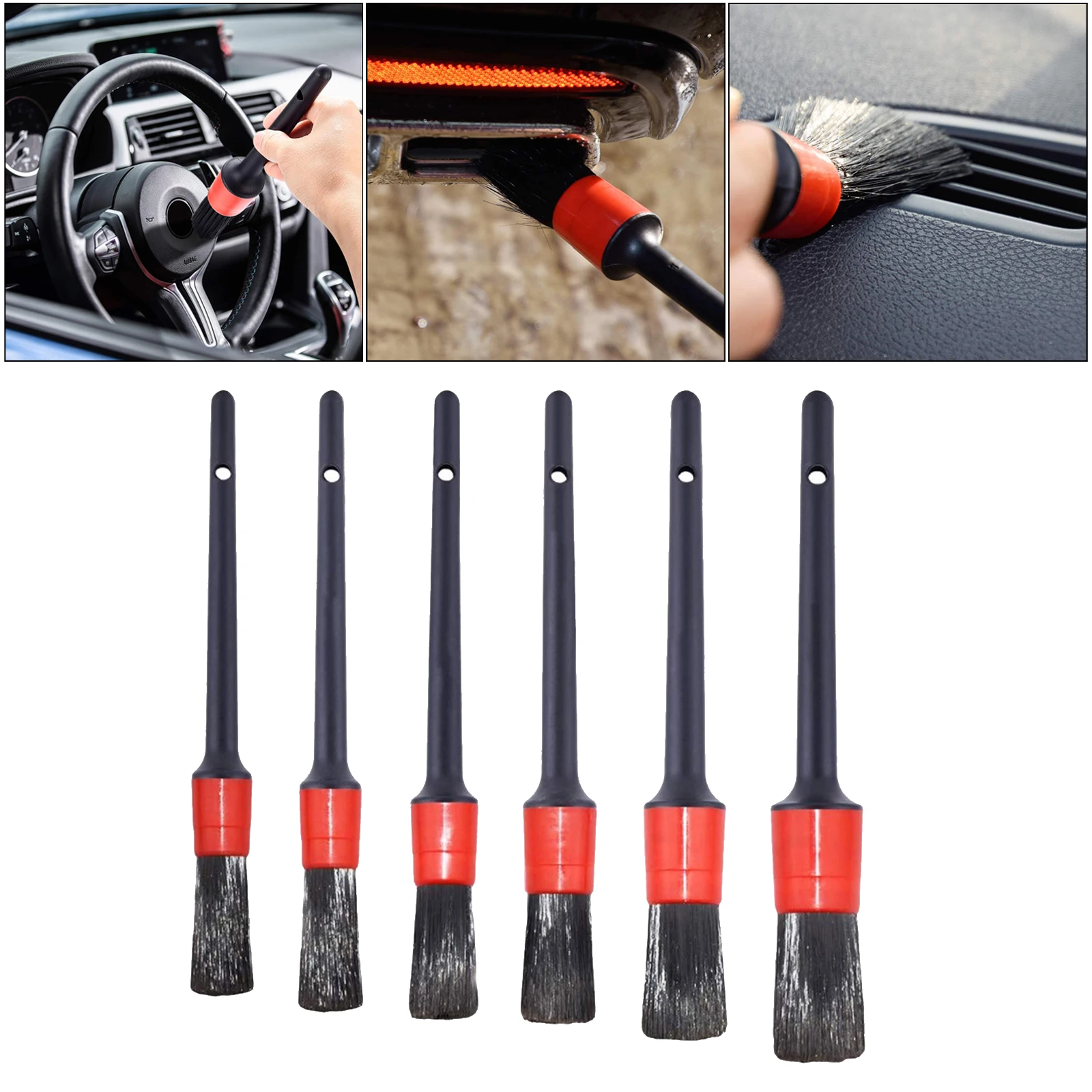 six packs Car Detail Brushes for Car Interior and Exterior Detailing