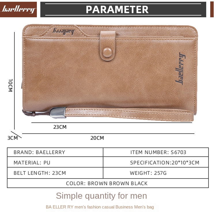 BAELLERRY/Geldbörsen Neueste Vintage Herren Lange Geldbörsen Hochwertige multifunktionale Handytaschen Handtaschen_voghion.com