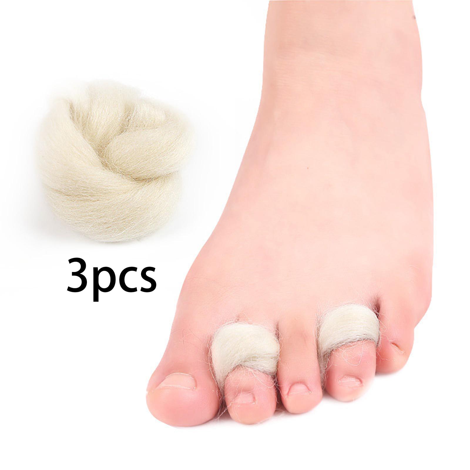 3 Count Wool Feet Cushioning Toe Separator Reduce Blisters Premium Reusable Hiking Blister Pads