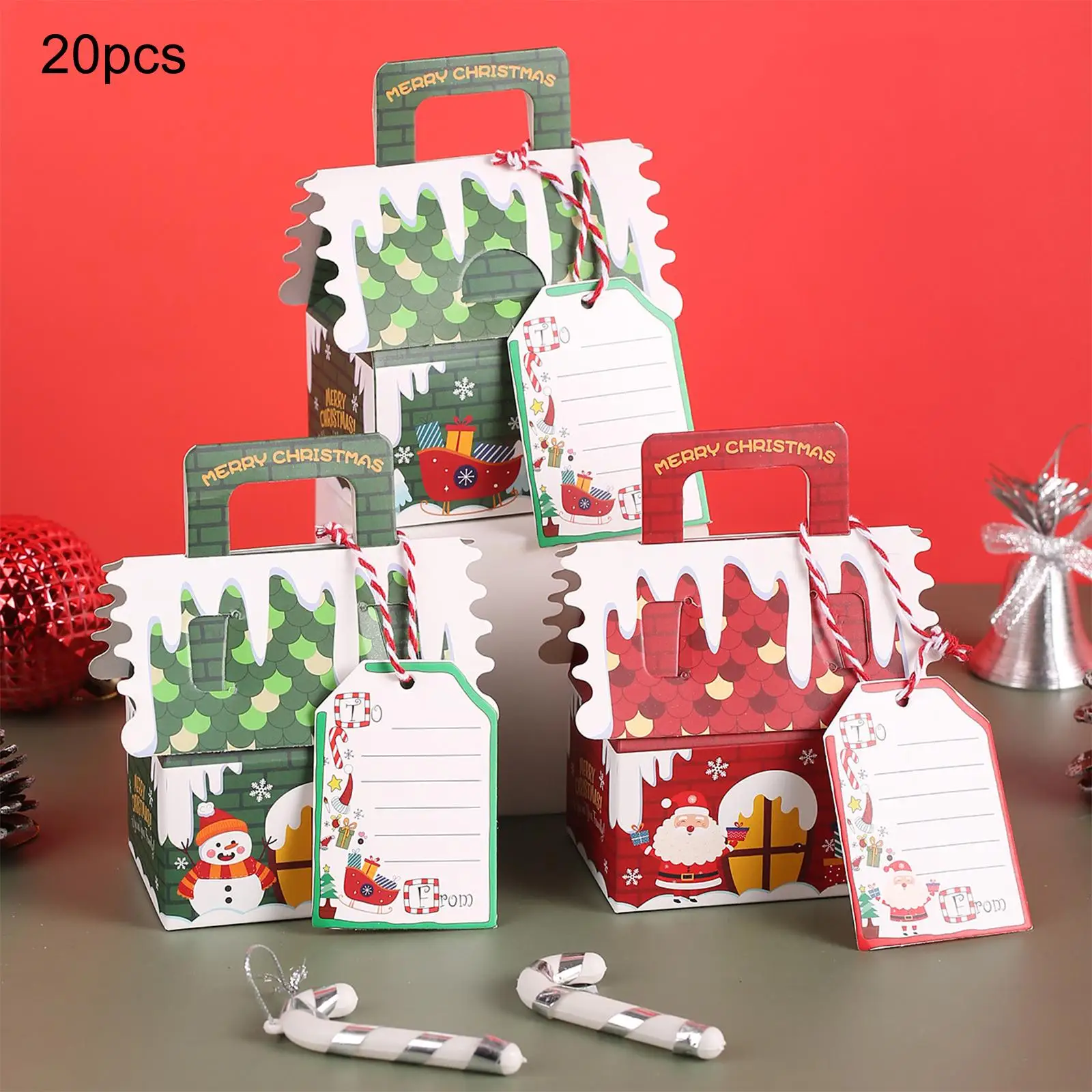 20x Christmas Goody Bags Candy Cookies Wrapping Bags for Party Christmas