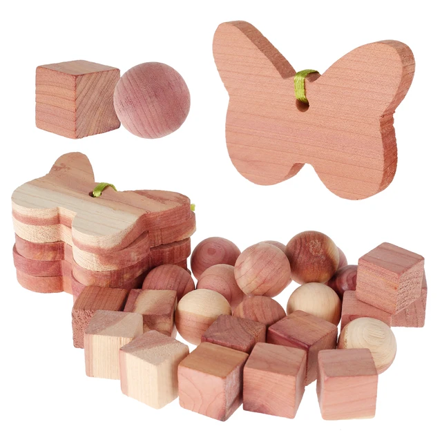10 blocs de bois de cèdre suspendus, anti-mites en bois naturel