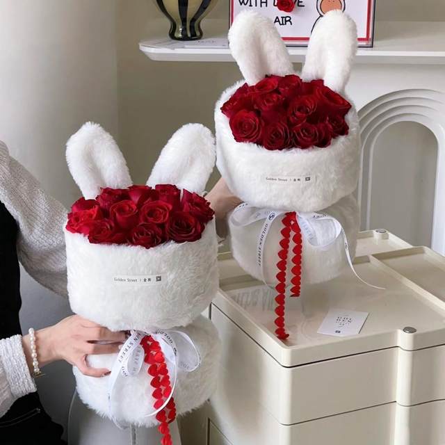 Wrapping Cloth Packing Cloth Comfortable Touch Rabbit Ear Shape Bouquet  Home Decor - AliExpress