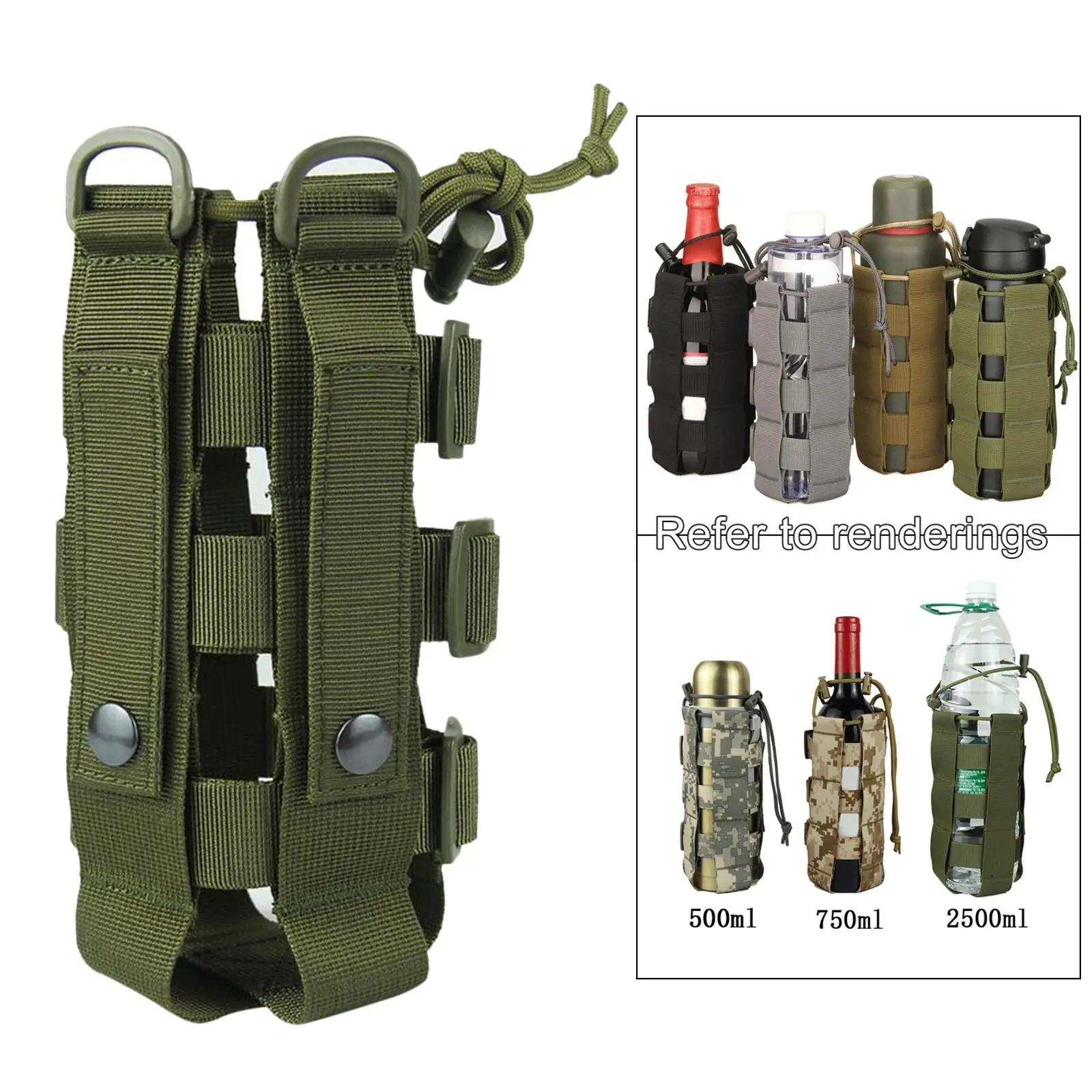 Molle Water Bottle Pouch Tactical Military Carrier Outdoor, Water Bottle Kettle