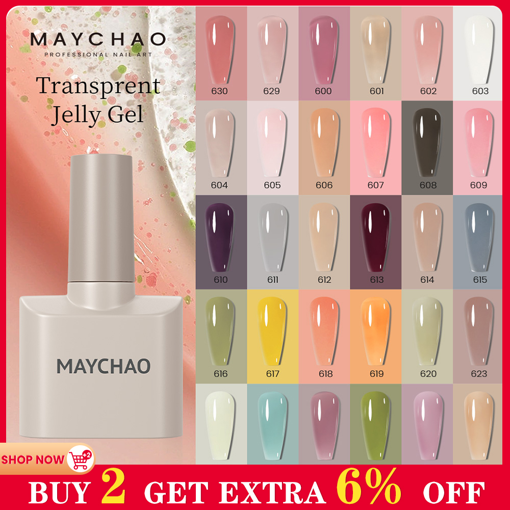 Best of MAYCHAO 12ml Translucent Jelly Gel Nail Polish Nude Pink All For Manicure Semi Permanent Soak Off UV LED Gel Nail Art Varnish Reviews & Tips