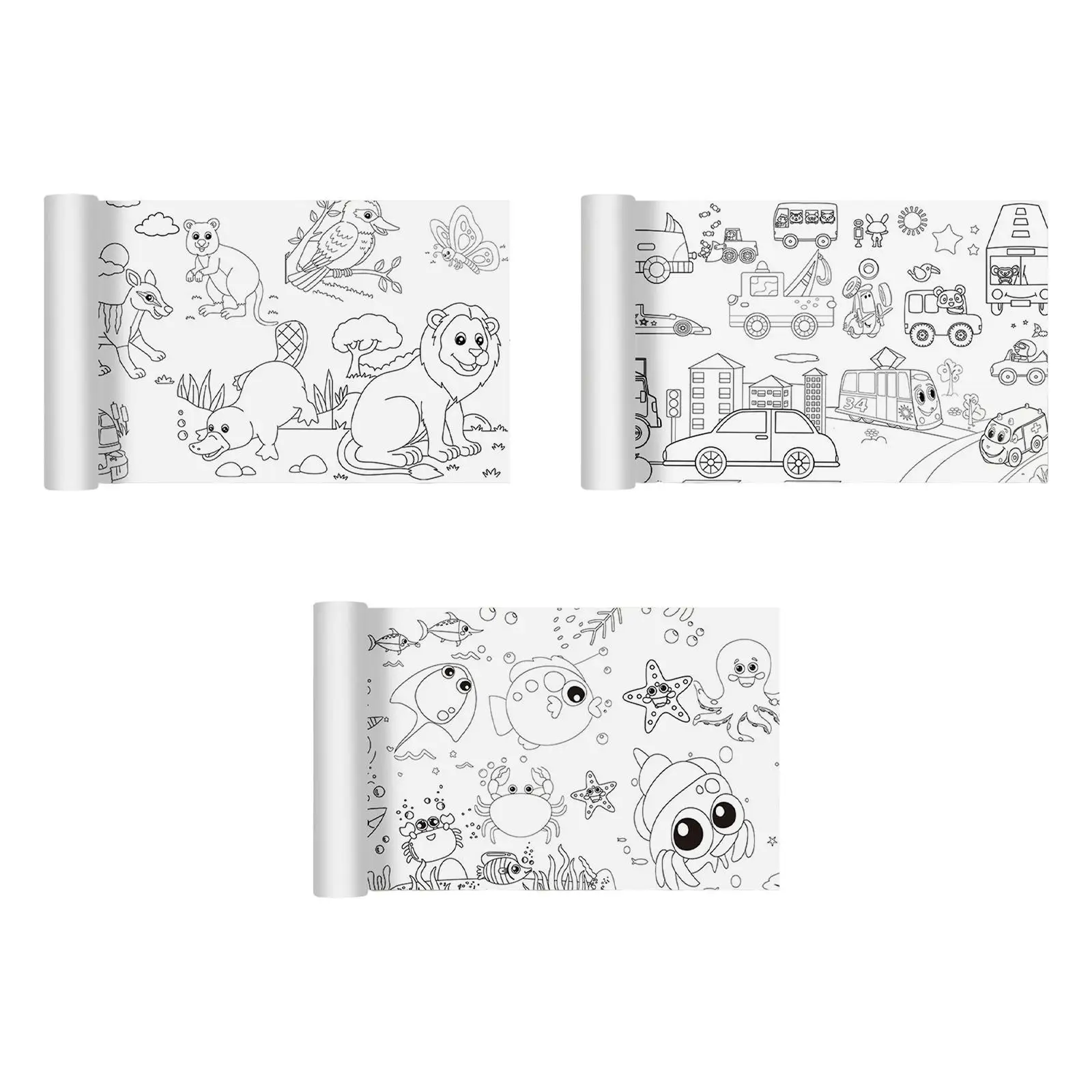 Unique Children Colouring Roll Painting Oil Gift Theme Scene for Kids Adults