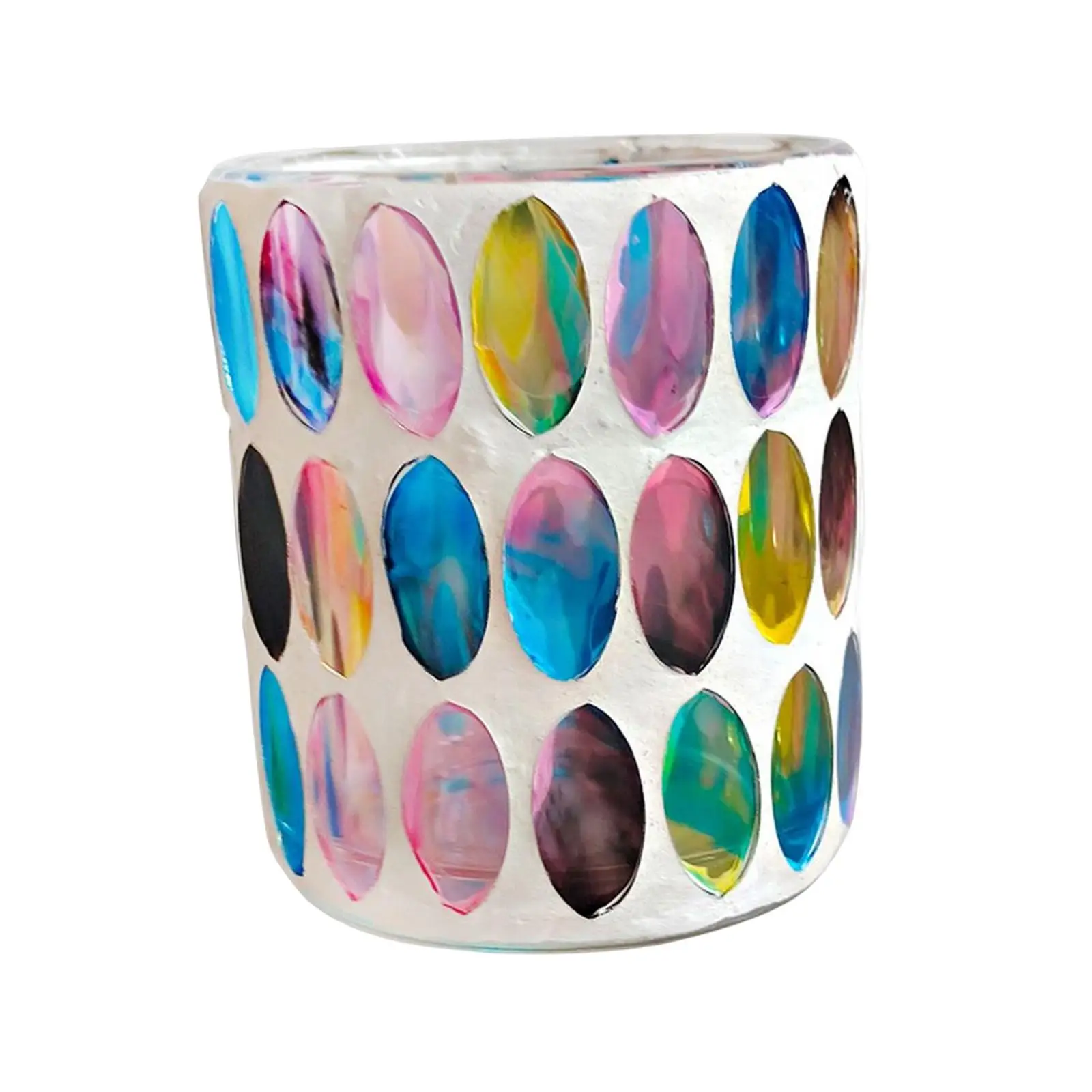 Tealight Holder Artwork Mosaic Glass Candle Jars, for Home Festivals Decor