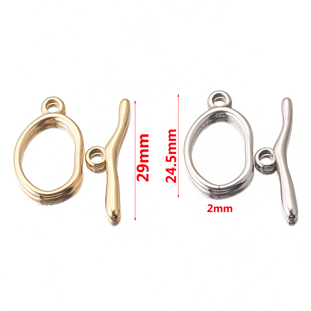 4sets Gold-Platte Edelstahl Gekrümmte OT Verschluss Schmuck Finden Schnalle Stecker für Armband Halskette Schmuck Machen Lieferungen – Detail 4