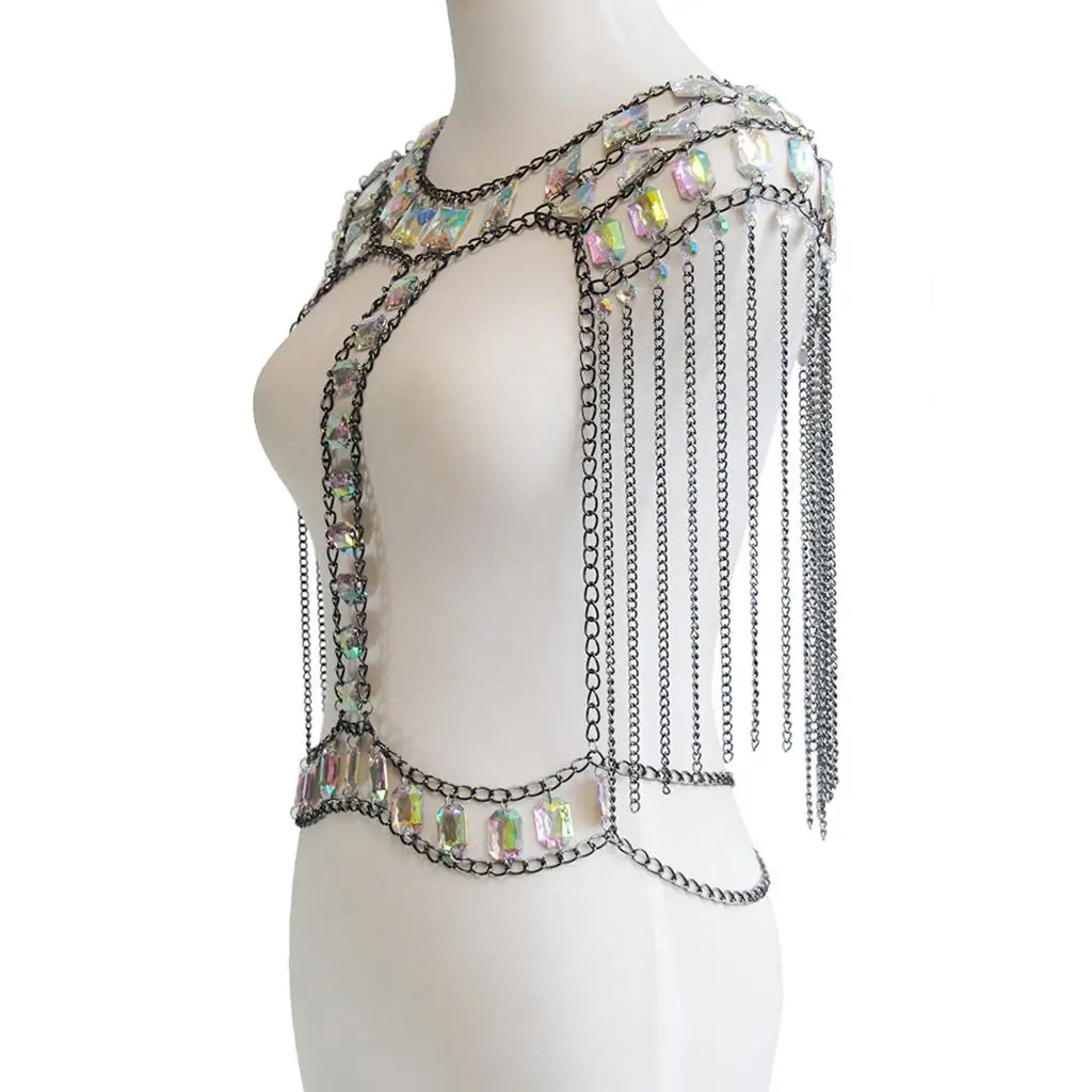 Tassel Harness Waist Bikini Chain Bra Body Chain Shoulder Necklace for Women