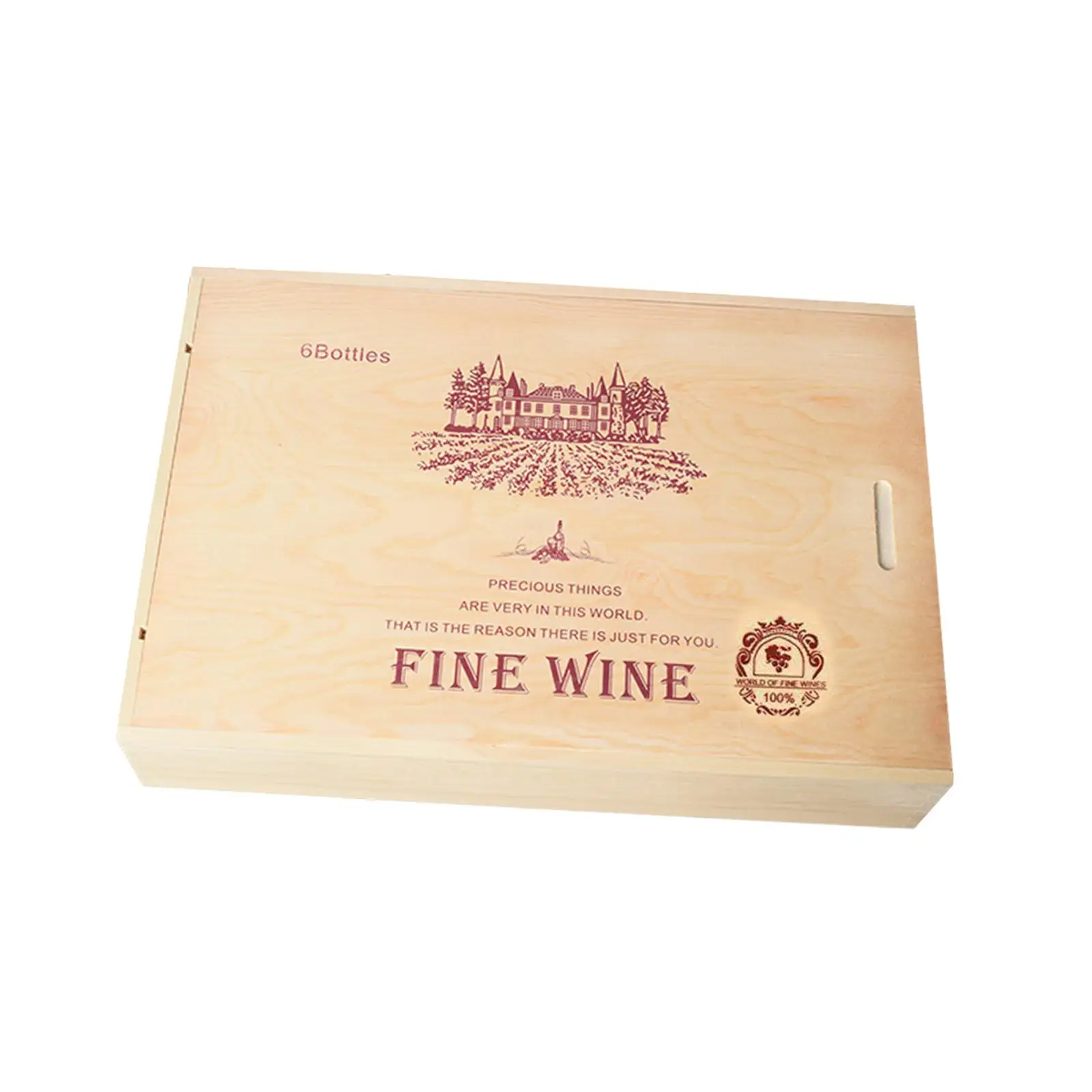 Wine Bottle Holder Gift Box Decorative Wine Carrier Wood Storage Gift Box for Celebrations Birthday Holiday Anniversary Party