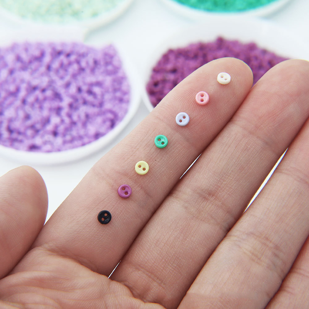 Description Picture 5 of itemHot Sale 3mm Mini Buttons Needlework Resin Plastic 2 Holes Button for Cartoon Dolls Clothes Shoes Scrapbooking Sewing Garment