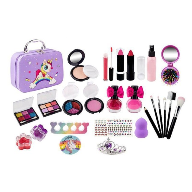 Girls Real Makeup Kit Washable Princess Play Makeup Set Kids Toys