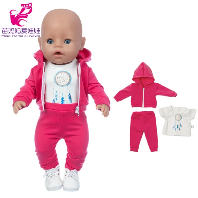 Roupas de boneca bebê de 43cm, conjunto de roupa de gato rosa de desenhos  animados para 18 tamanhos reborn, macacão de boneca fashion traje dropship  - AliExpress