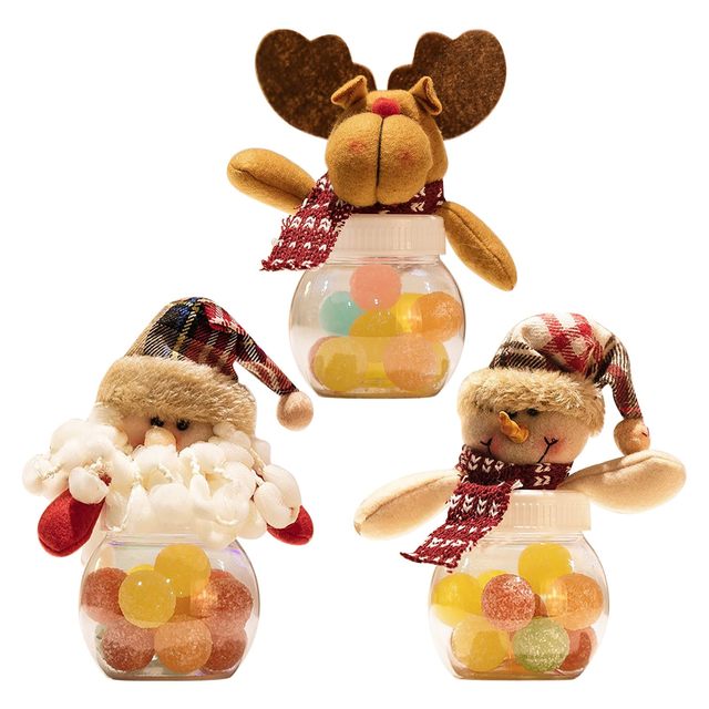 Christmas Decoration Autumn Winter Ornaments Christmas Candy Jar Gift Santa  Snowman Ornament Storage Box Clear Plastic Novelty Cookie Jars Plush Doll  Lid Bottle Party Event - Temu