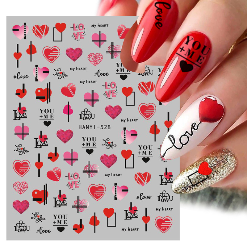 Valentine Nail Art Hearts Nail Stickers