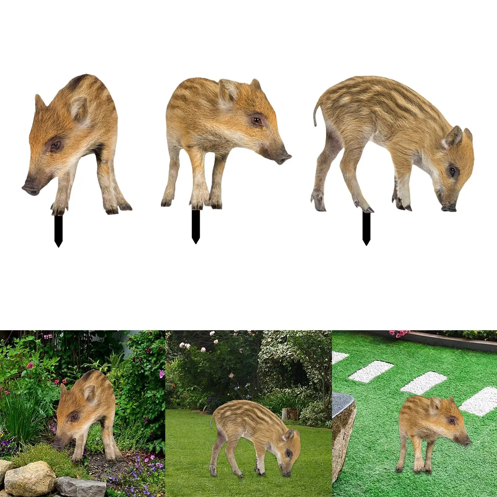 Animal Statue Stakes Pig Sign Ornaments Lifelike Weatherproof Realistic Sculpture for Lawn Yard Pathway Outdoor Farm Backyard