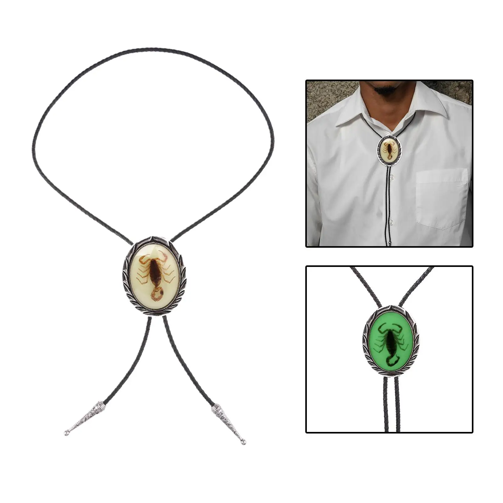 PU Leather Bolo Tie Necktie Costume Accessories Costume Necklace Pendant
