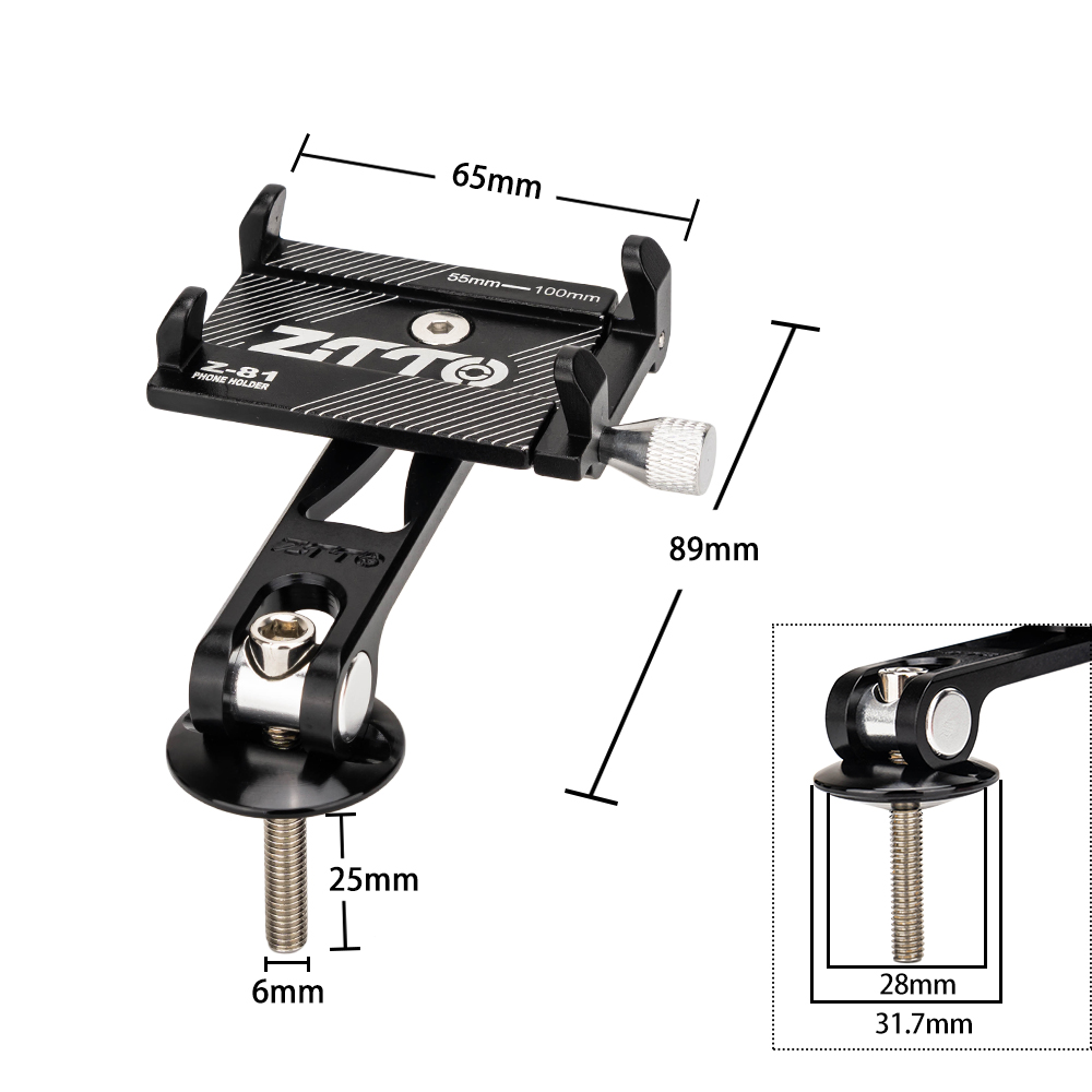 Ztto Universal Fahrrad Vorbau Kappe Telefon halter MTB Rennrad Schnell montage GPS Halter Halterung Handy Ständer Aluminium legierung – Detail 3