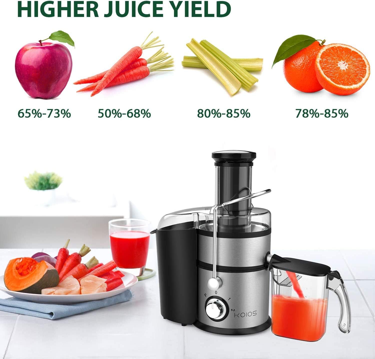 Title 3, 1300W KOIOS Centrifugal Juicer Machines, Juice ...