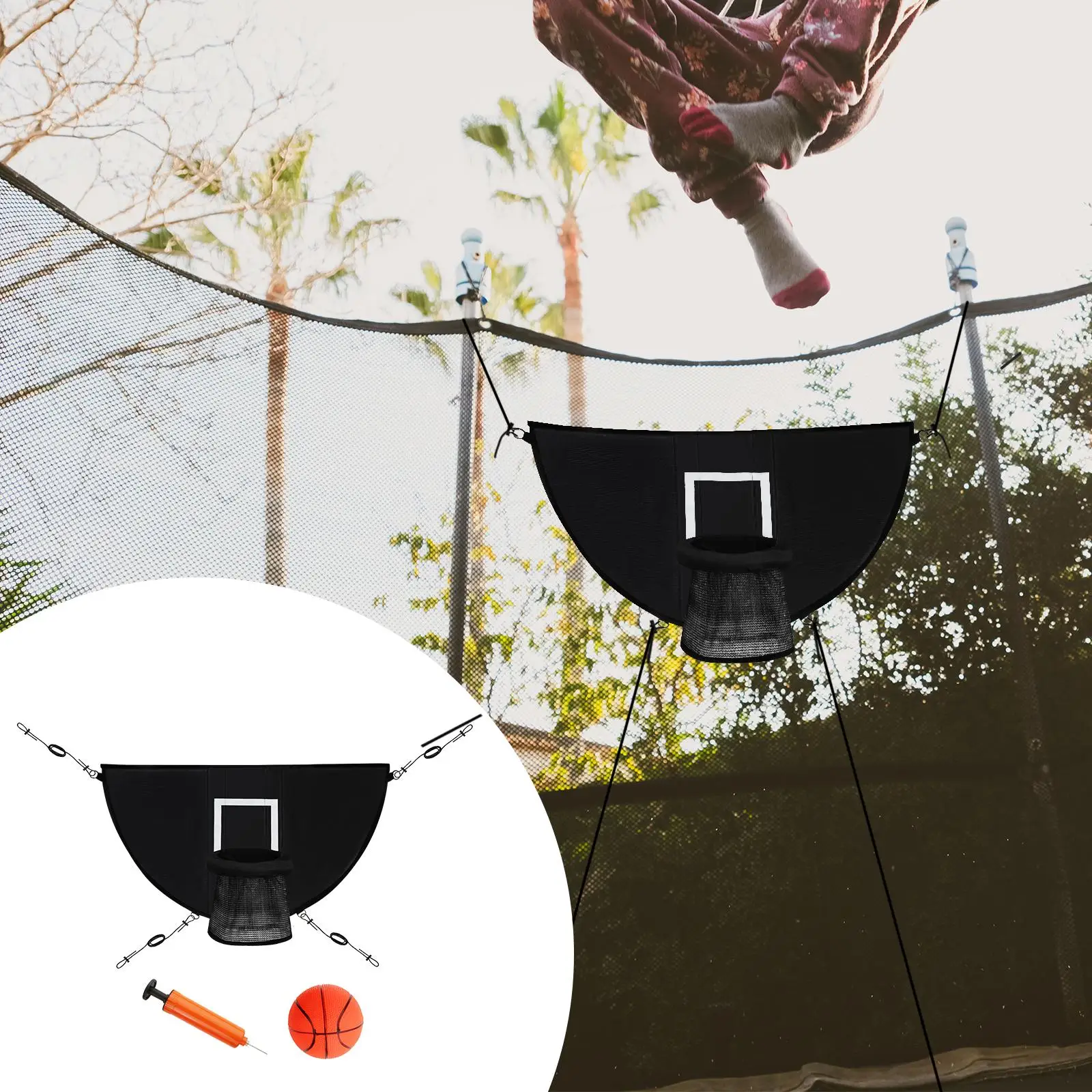 Trampoline Basketball Hoop for Outdoor Trampoline Attachment Accessory