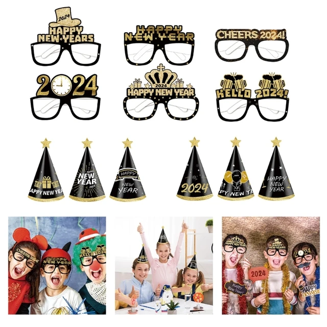 2024 Glasses Frame, New Year Party Decor, Decorative Party Glasses