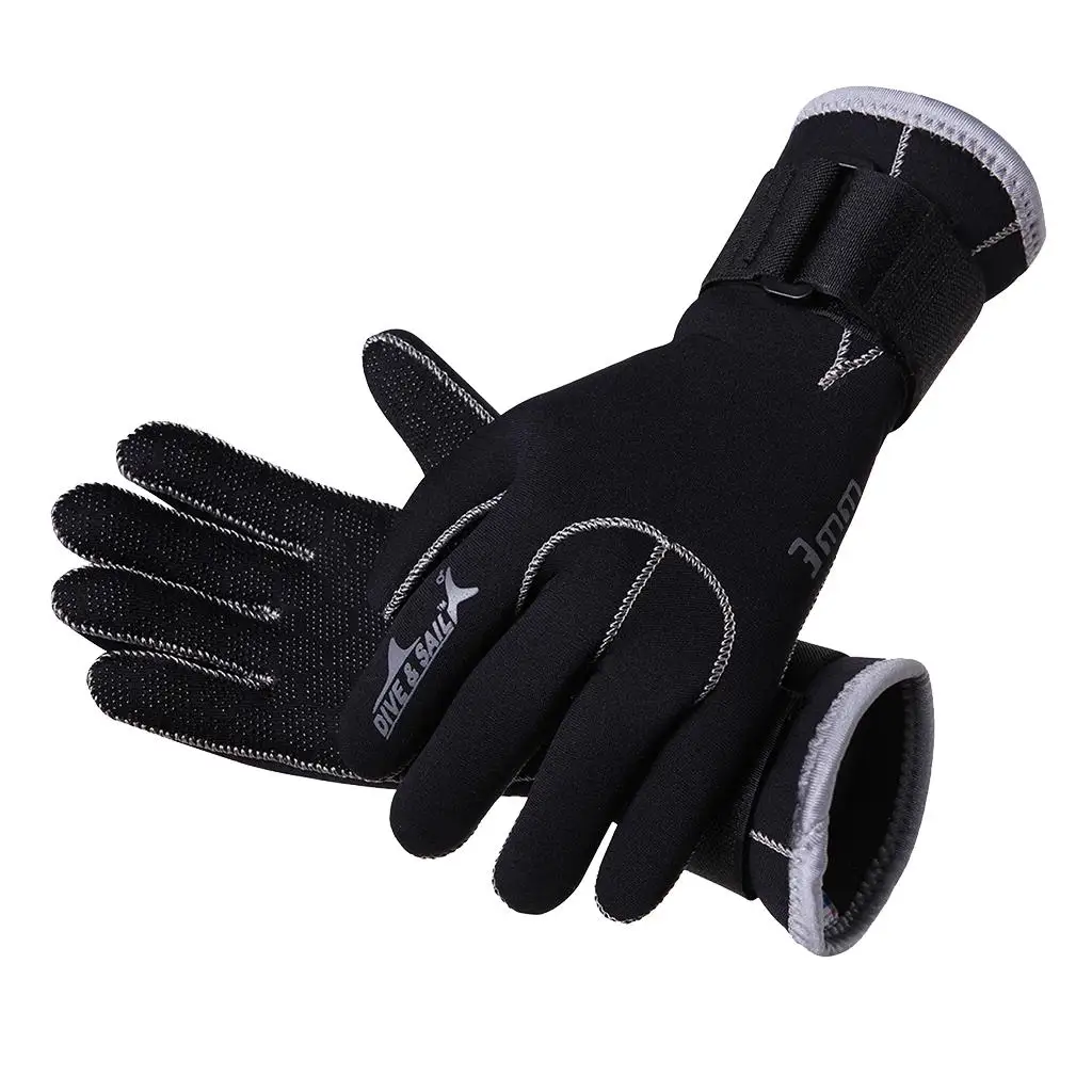 Diving Gloves Dive Wetsuit Glove Full Finger Sailing Boating Equipment Black