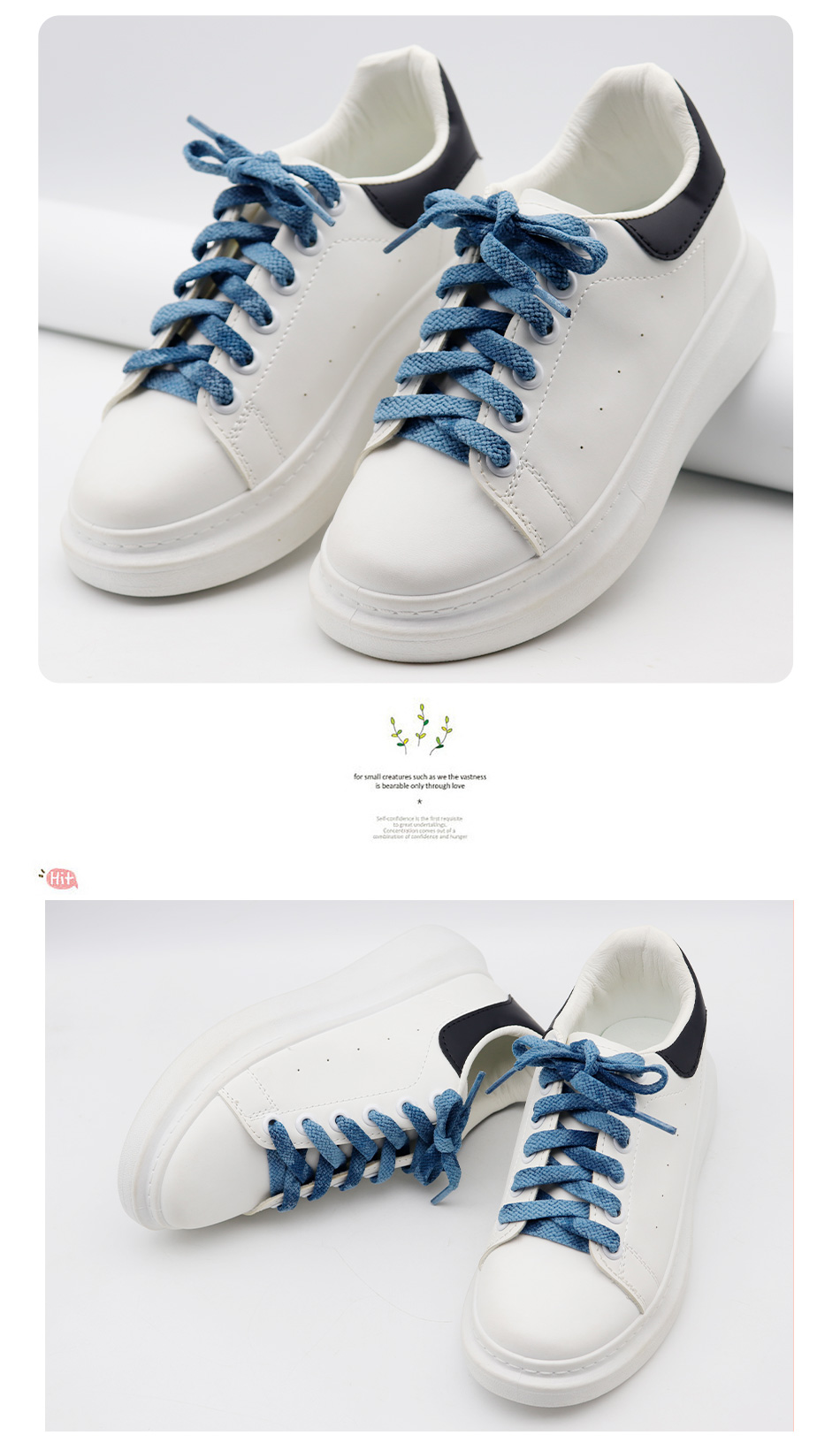 Coolstring Schnürsenkel Zubehör 8mm flache Dicke Krawatte sterben Vintage verblasste Schnürsenkel für Sneaker Stiefel Superstar Trainer Lacet – Detail 7