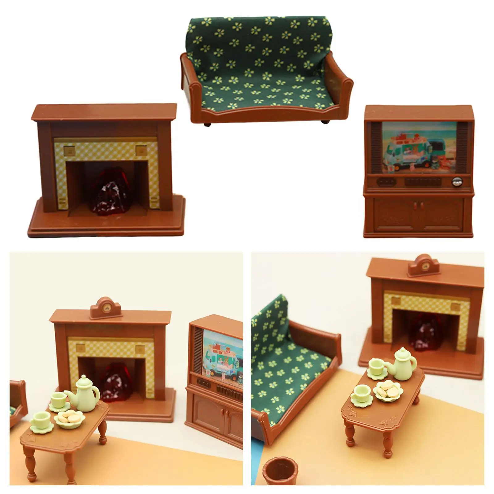 1:18 Dollhouse Furniture Set Miniature Dollhouse Accessories Decoration Miniature Sofa for Bedroom Study Living Room Decoration
