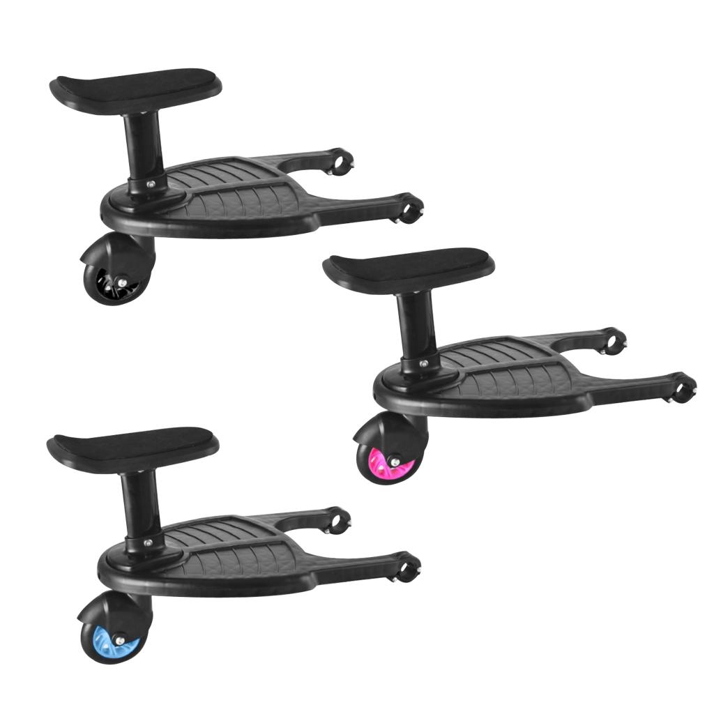 Buggy Wheeled Board Baby Stroller Ride-On Sliding Gliding Stand Board with Detachable Seat Holds 55 lbs
