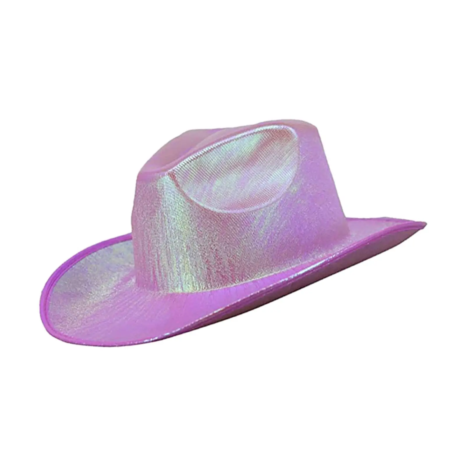3 Pieces Holographic Cowboy Hat Metallic Western Cowgirl Rave Hat Costume Accessories for Party Dress Up Accessories 