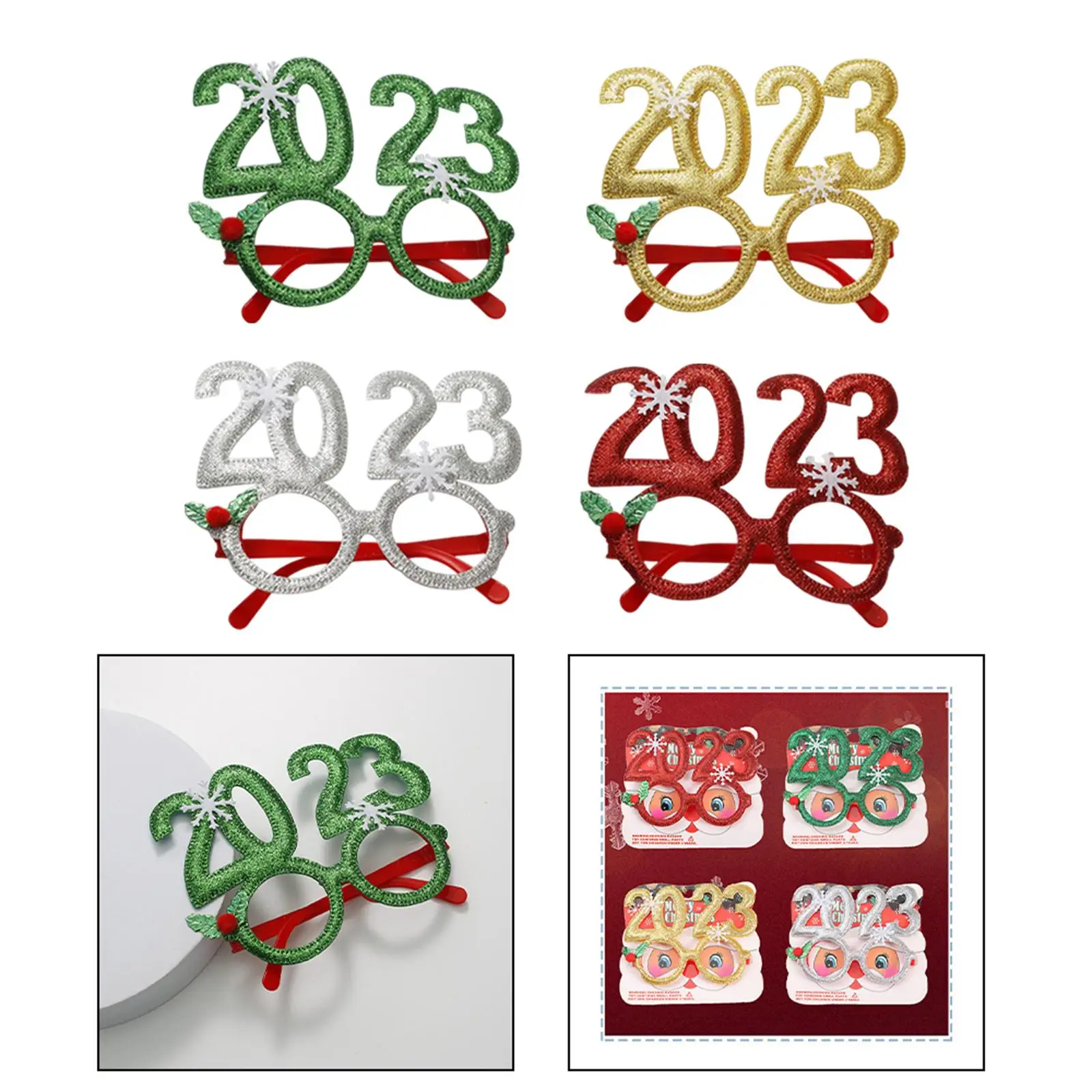 Christmas Glasses Photobooth Props Christmas Party Decor Party Favor cosplay glasses for Holiday Boys and Girls Kids Adults Gift