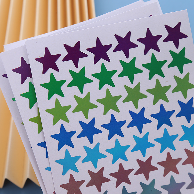 5 sheets Glitter Star Stickers for Kids School Teacher Reward Sticker Cute Gifts Party Decor Business Label Scrapbooking Sticker
