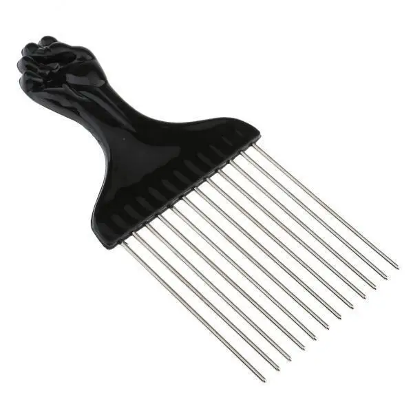 10x Fist Shaped Handle Afro Hair  Comb Stainless Steel Wide  Barber Styling Curly Hair Comb