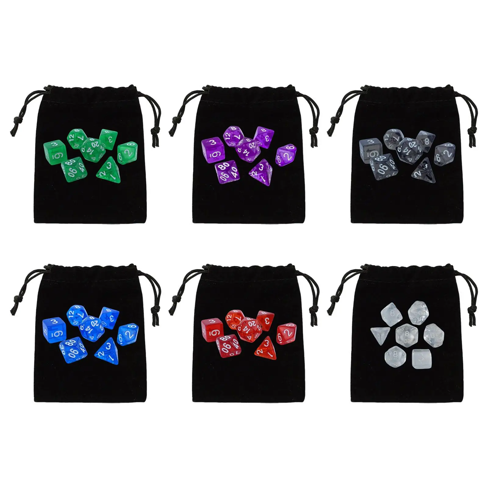 Portable Polyhedral Dices Set with Storage Bag Multiple Dices Role Playing Game Dices for Card Game Table Game Board Game