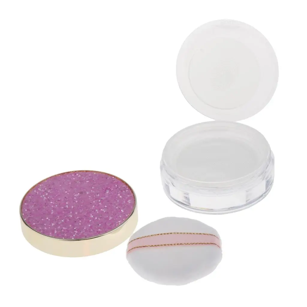 10G Makeup Loose Powder Case Blush Container w/ Mirror&Powder Puff
