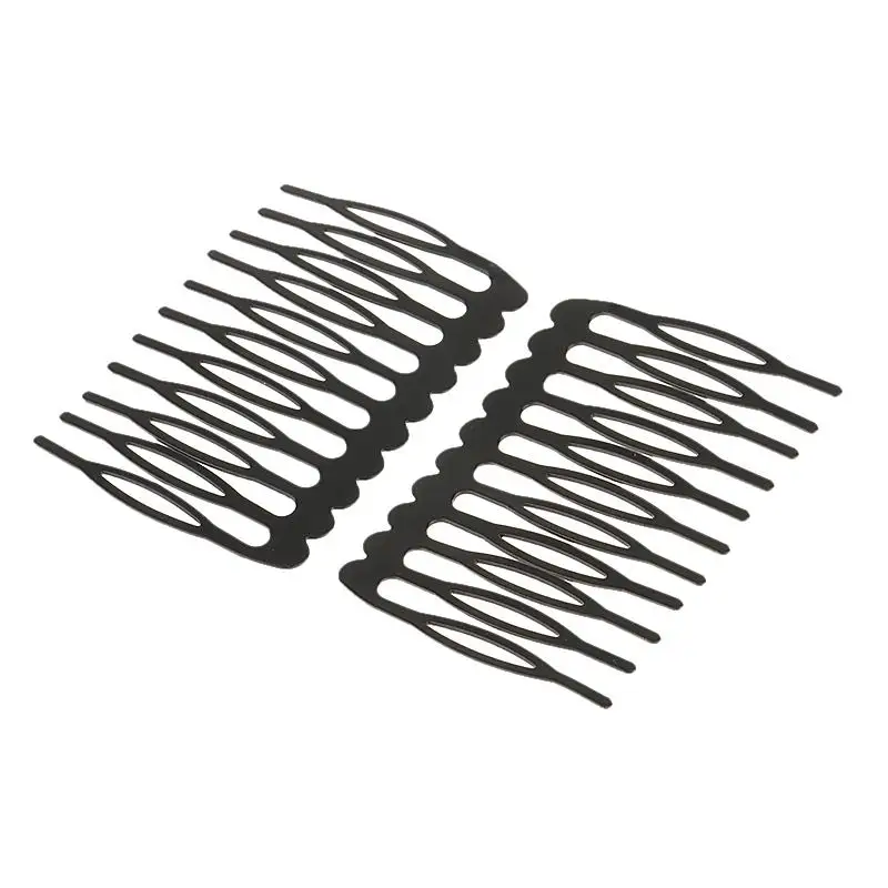 0pcs Black Plain Metal 10  Hair Combs Clips Hairpins for Dressing