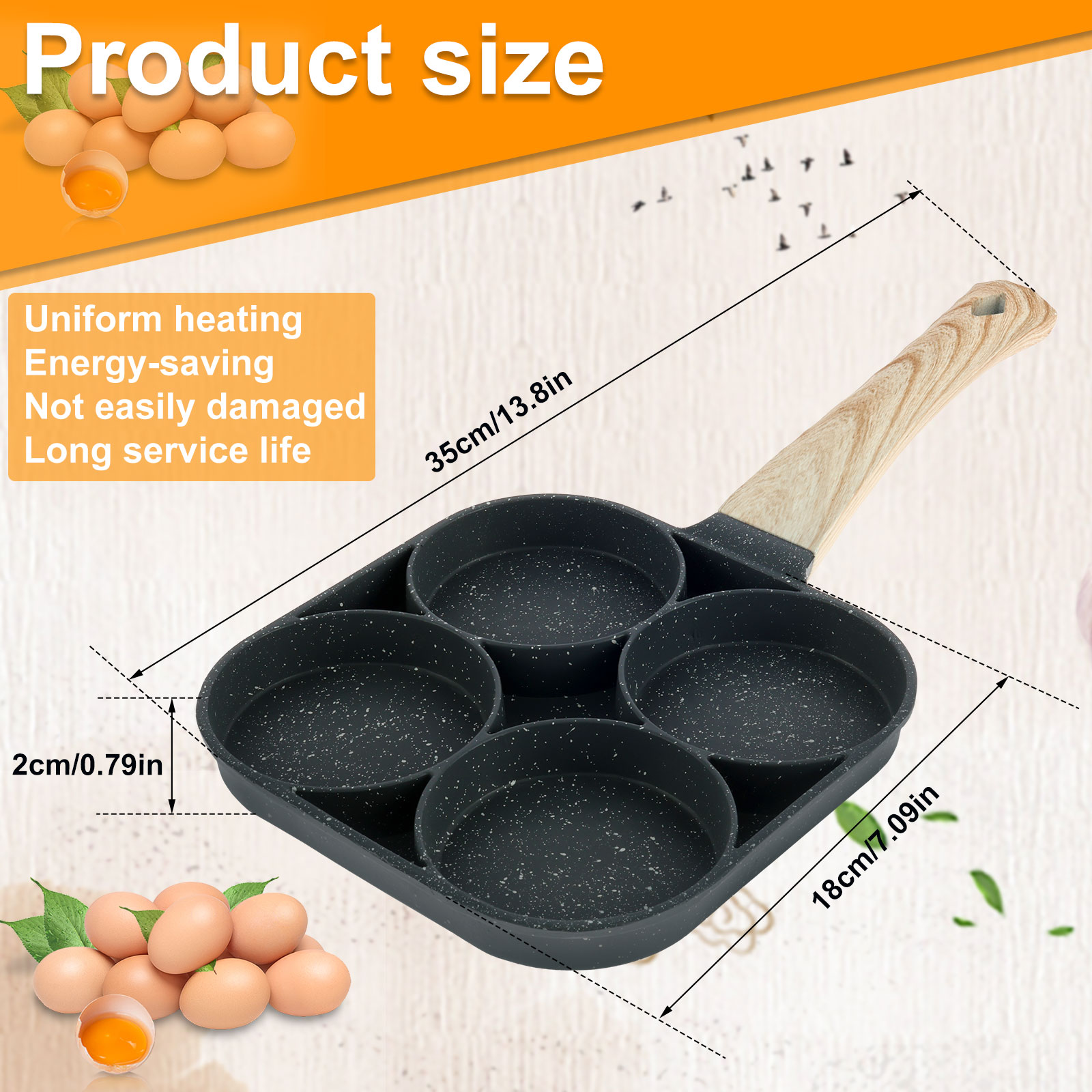 4 Egg Fry Pan Non-Stick